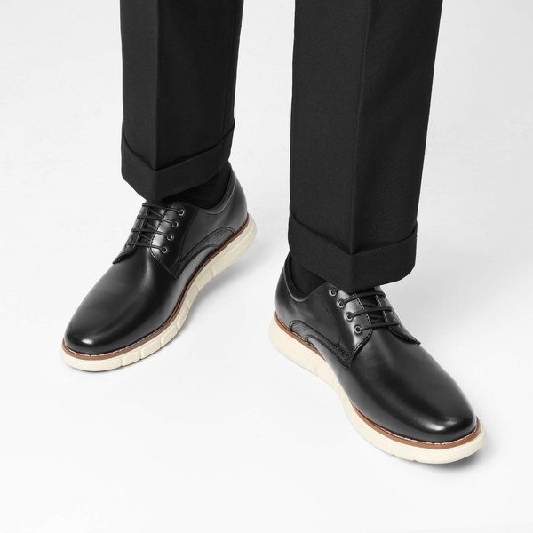 [CrossFlex Neat Polish] Men's Non-Slip Casual Oxford Sneakers - BLACK - 7